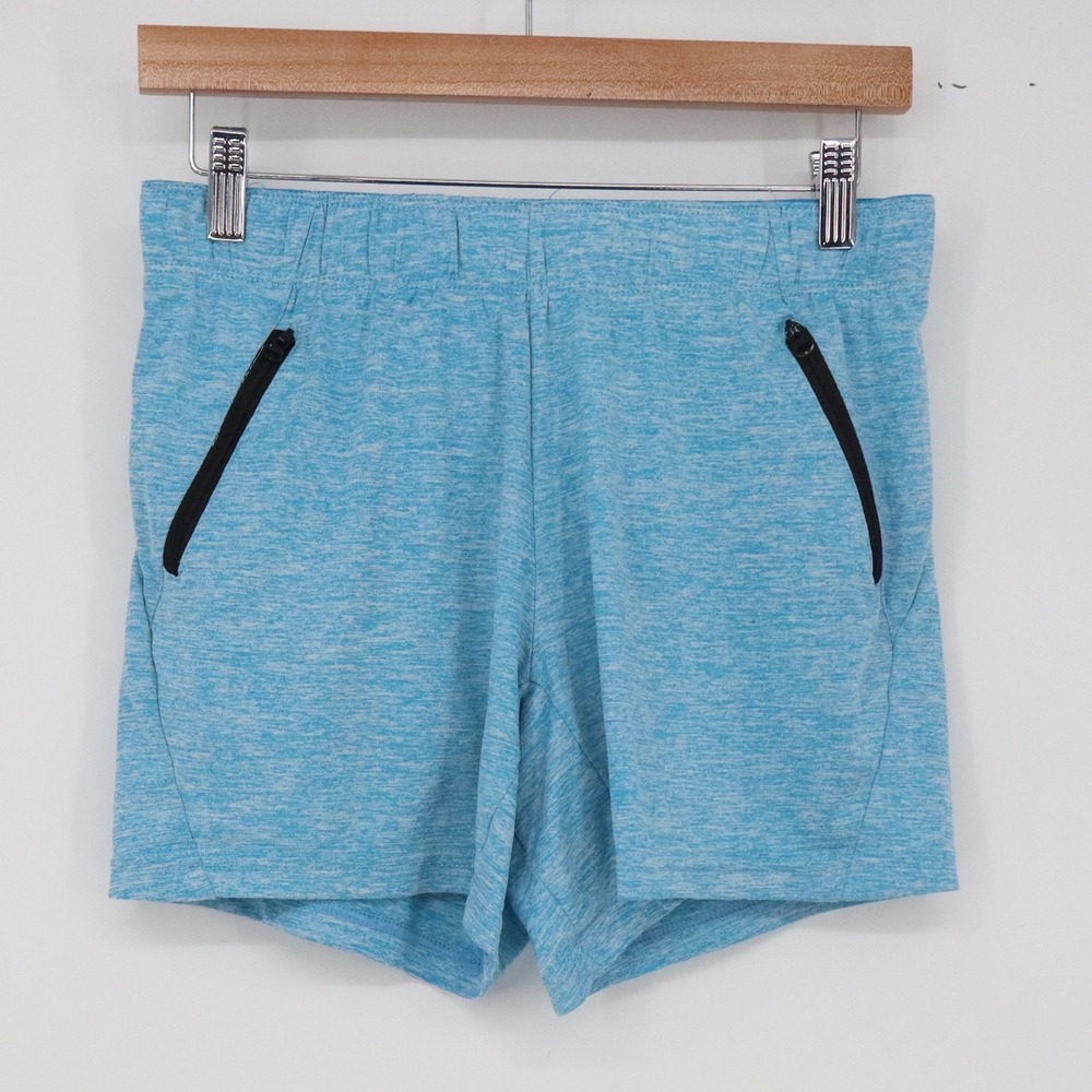 Liberty Pro Shorts Womens XS Athletic Blue Space Dye Zipper Pockets Excellent